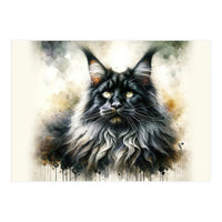 Majestic Long Haired Cat Portrait (Print Only)