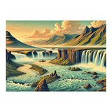 Vintage Iceland, Landscape Poster (Print Only) thumbnail