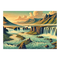 Vintage Iceland, Landscape Poster (Print Only)