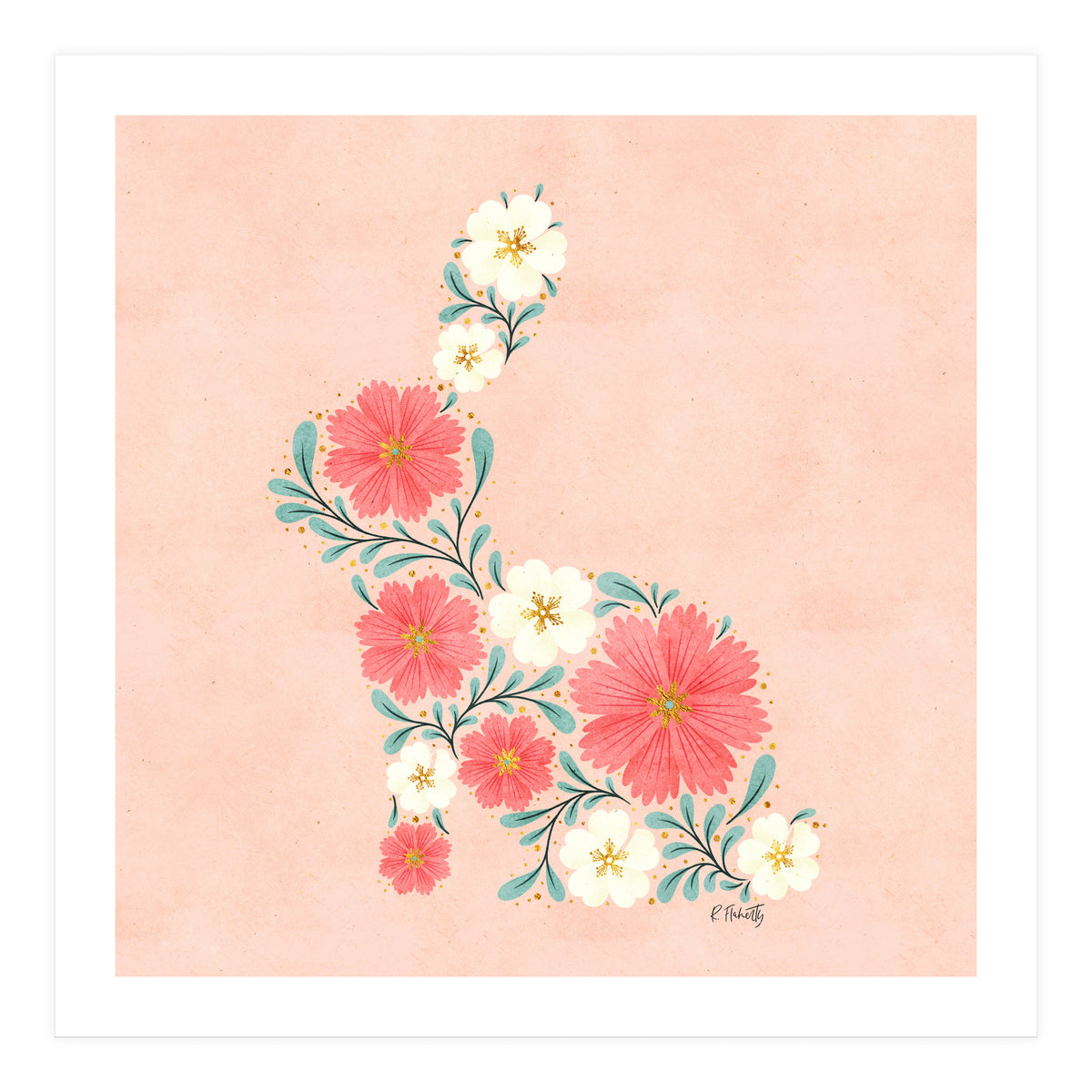 Flower Filled Rabbit (Print Only)