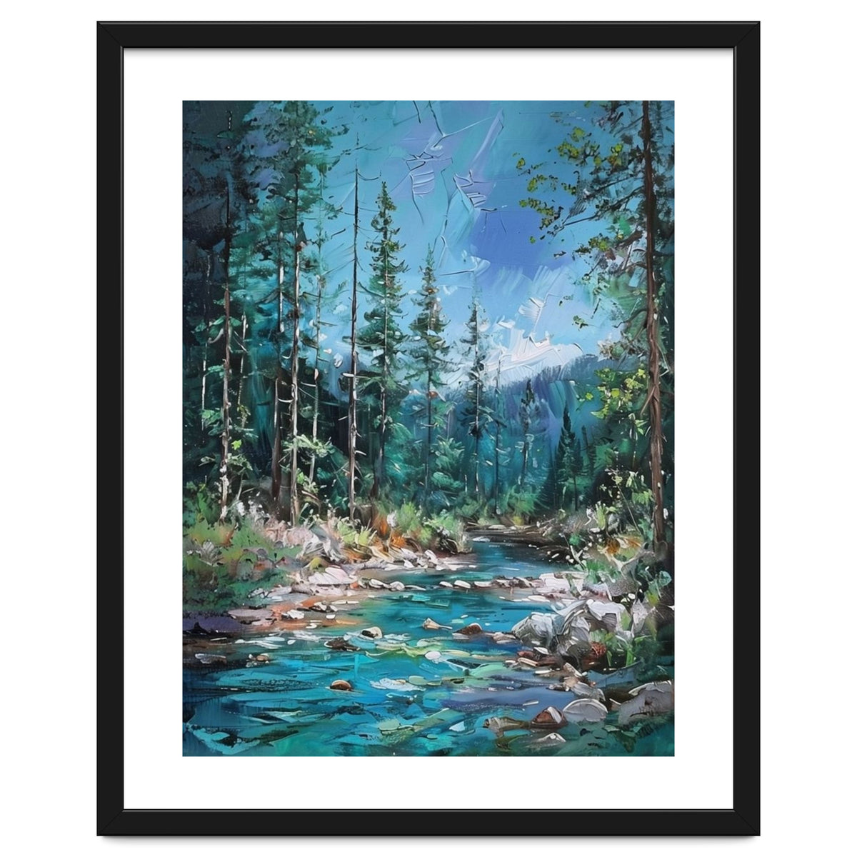 Whispers of the Azure Creek: A Textured Journey