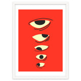 Abstract Eyes on Red Background thumbnail