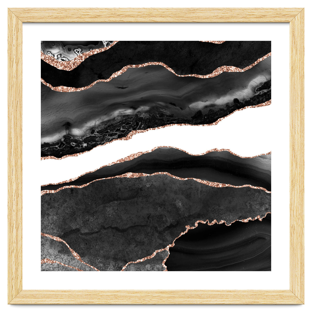 Black & Rose Gold Agate Texture 08