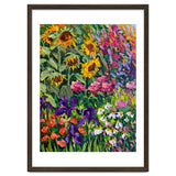 Vibrant Summer Sunflower and Iris Meadow Oil Painting thumbnail