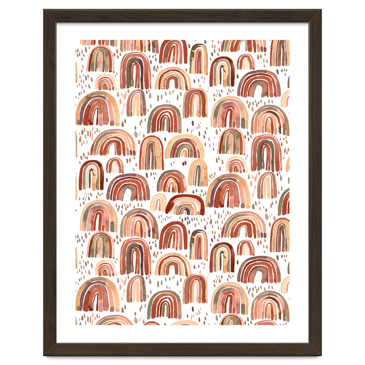 Cute Watercolor Rainbows Terracota
