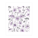 Wild Roses Floral Pattern - Purple (Print Only) thumbnail