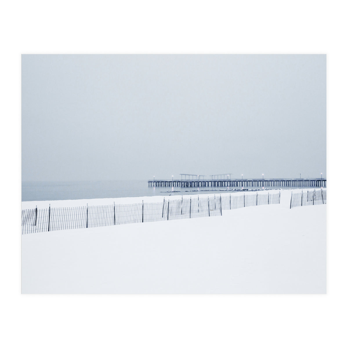 Pier in the winter seascape (Print Only)