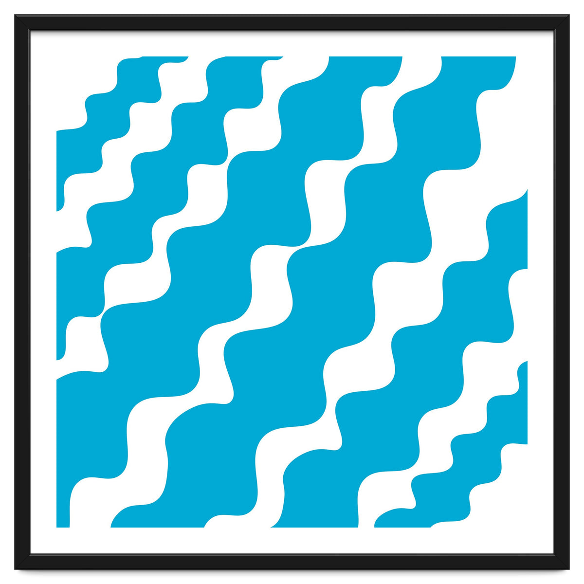Slanting Blue Wavy Pattern
