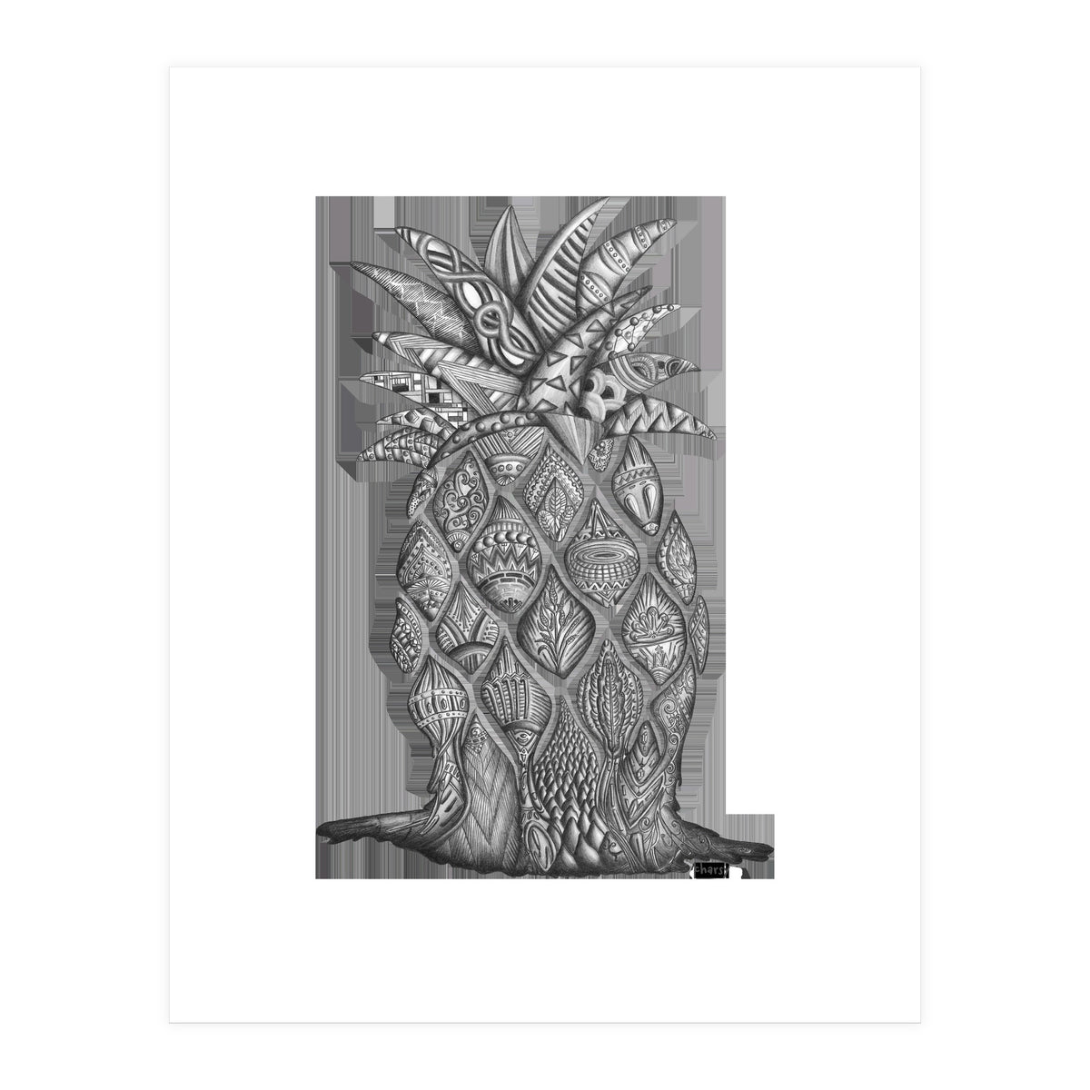 Surreal melting pineapple by Charsy (Print Only)