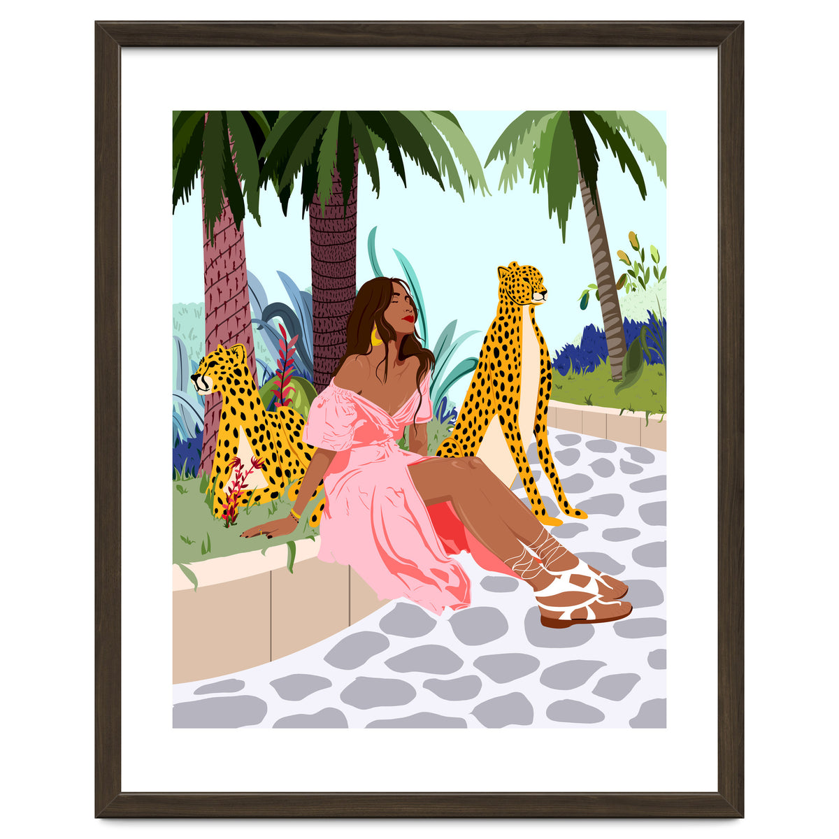 Spirit Animal, Cheetah, Leopard, Tiger Wildlife, Tropical Jungle Wild Cat Animals, Bohemian Woman Travel Garden Nature