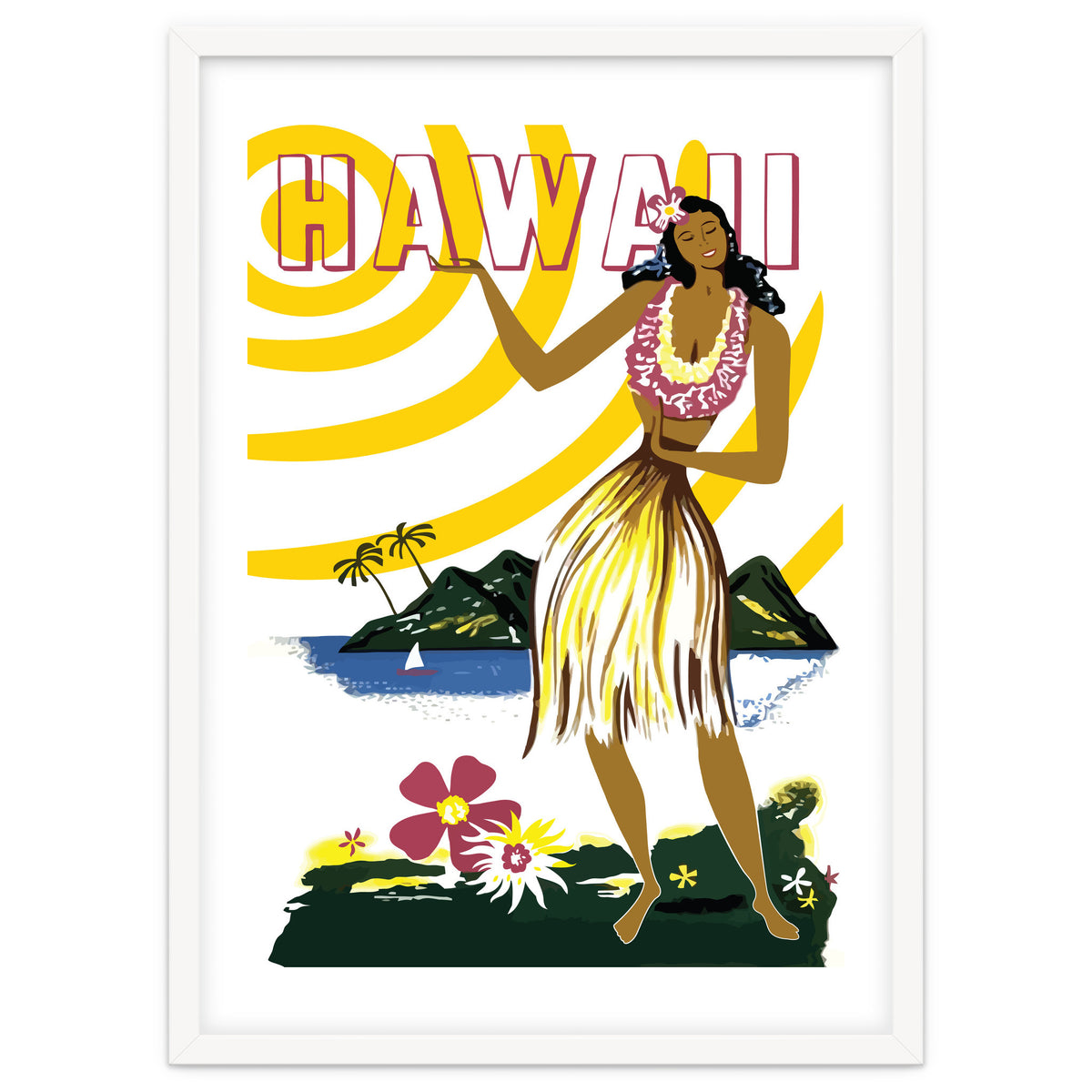 Hawaii, Hula Girl on the Coast
