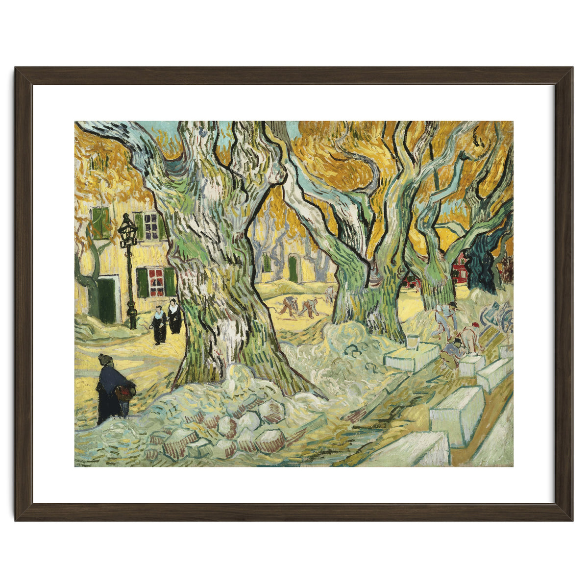 VINCENT VAN GOGH: The Road Menders. Date/Period: 1889. Painting. Oil on canvas.