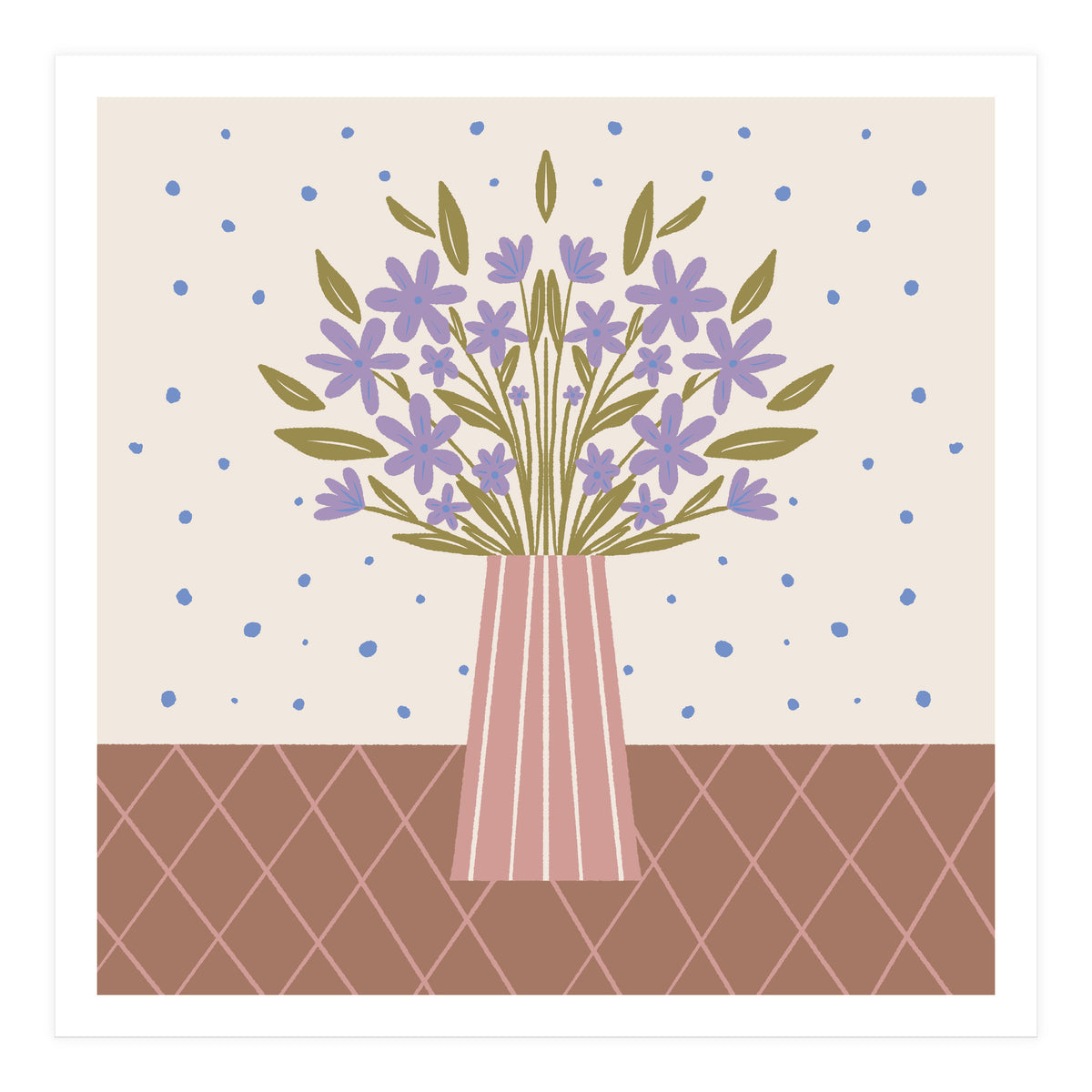 Flower Vase Mocha Mousse (Print Only)