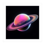 Neon Nebula Planet: Surreal Cosmic Illustration (Print Only) thumbnail