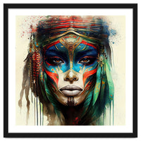 Turquoise Warrior Woman Portrait
