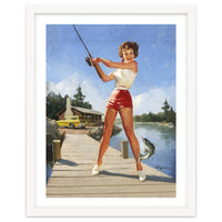 Pinup Fishing Girl With Her Catch