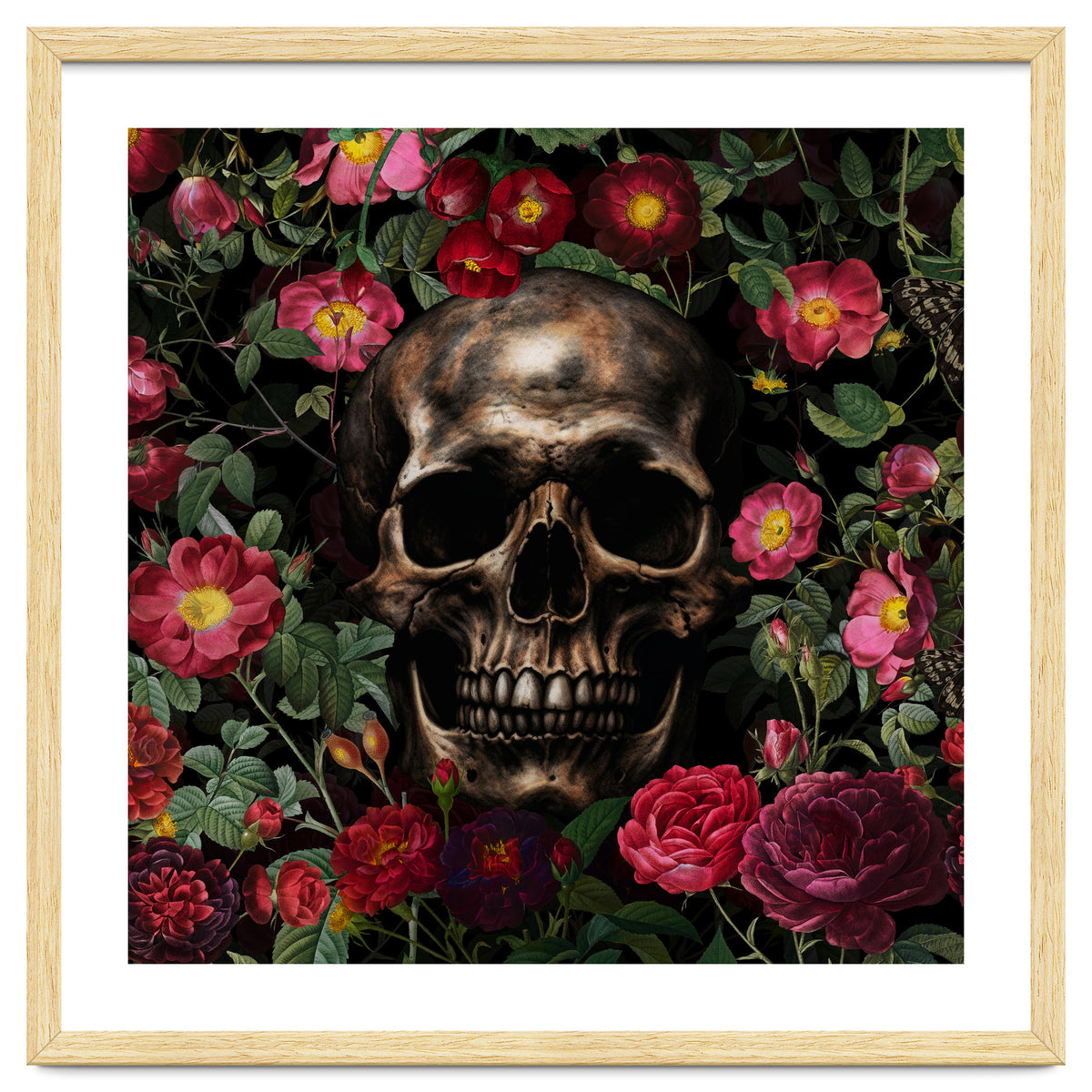 Baroque  Skull And Roses Night Garden 1