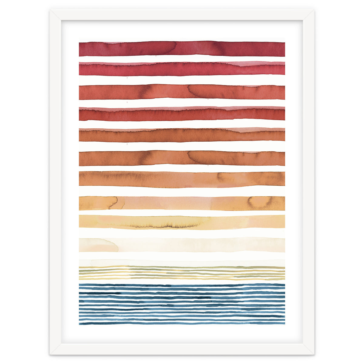 Watercolour Sunset Stripes Orange