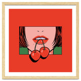 Pop Art Cherry Bold Lips With A Classic Design thumbnail