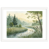 Misty Morning Riverbank: A Woodland Sanctuary thumbnail