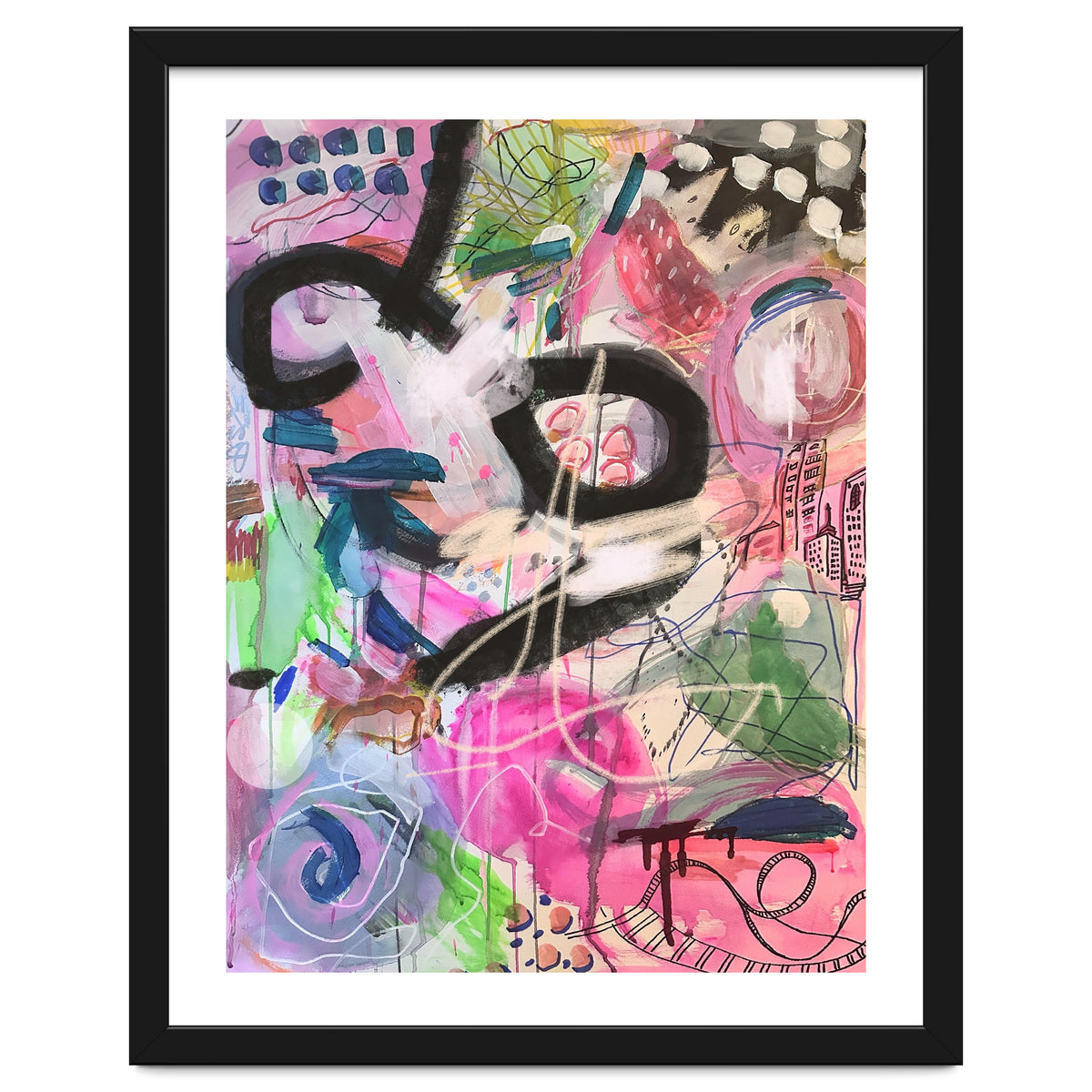 Crazy Town Multimedia Abstract Art Print Large Wall Art Poster Viddy Pop Mood Room