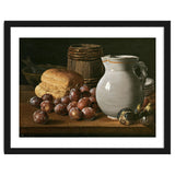 Luis Egidio Meléndez / 'Still Life with Plums, Figs, Bread and Fish', 18th century, Spanish School. thumbnail