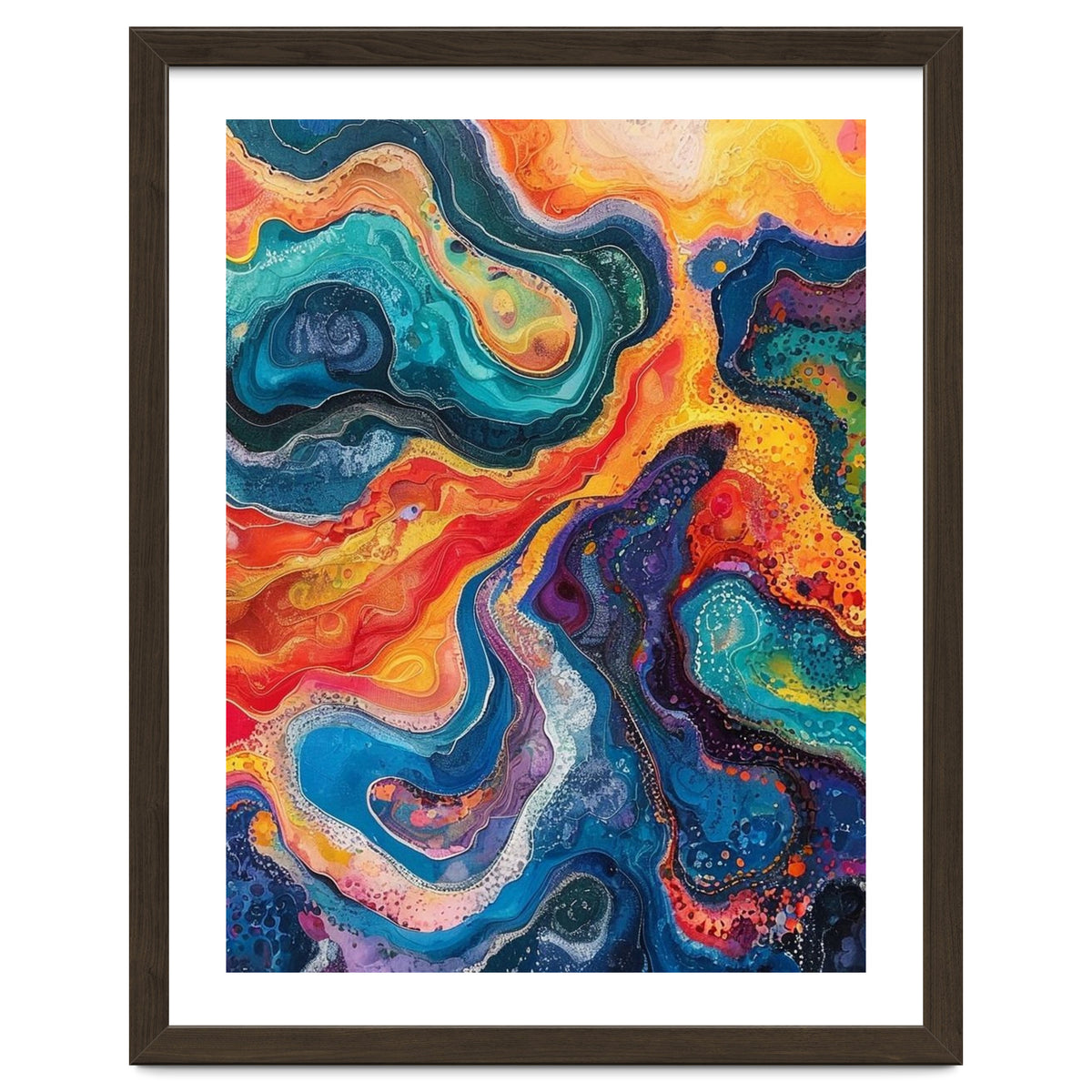 Vibrant Fluid Acrylic Pour Abstract Art