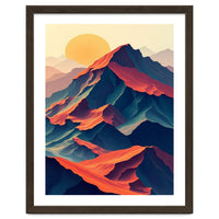 Dramatic Abstract Mountain Sunset Art