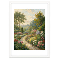 Enchanted English Cottage Garden Oil Painting