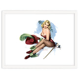 Pinup Sexy Girl Posing In Zorro Costume thumbnail