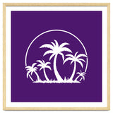 Palm Trees And Sunset in White thumbnail