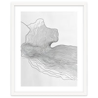 Abstract Black And White Organic Flowing Lines Pattern