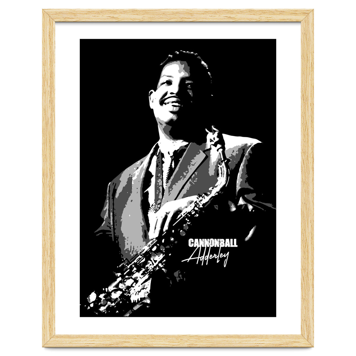 Cannonball Adderley American Jazz Saxophonist in Grayscale