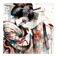 Watercolor Geisha Dancer #1 (Print Only)
