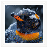 Close Up Penguin In Snow With Water Droplets thumbnail