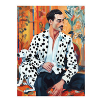 Dalmatian, Dog Pet Fashion Animal Print, Eclectic Man Formal Suit Bohemian Colorful Vintage People (Print Only)