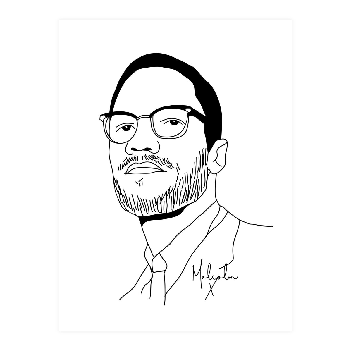 Malcolm X Illustration (Print Only)