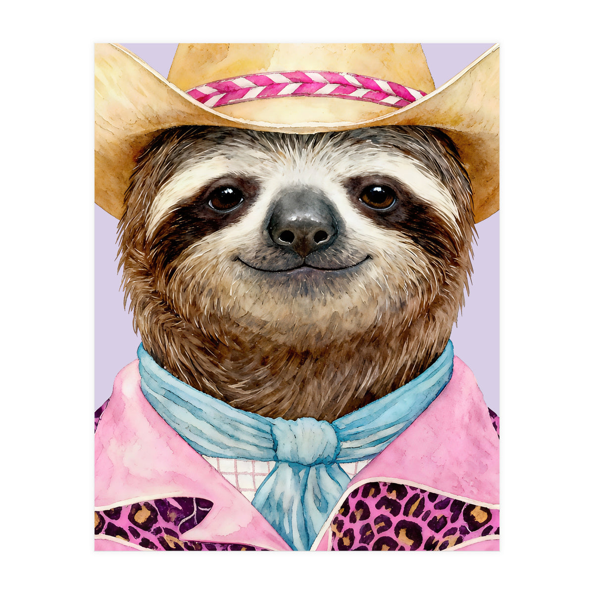 Sloth Wild Cowboy fashion (Print Only)