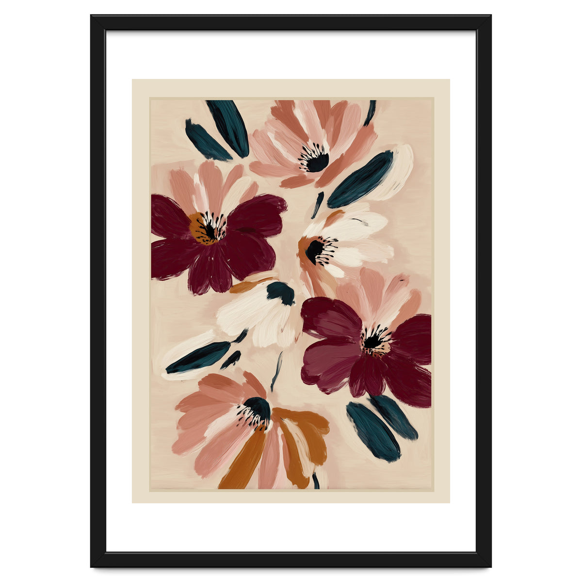Blush And Wine Blossoms I