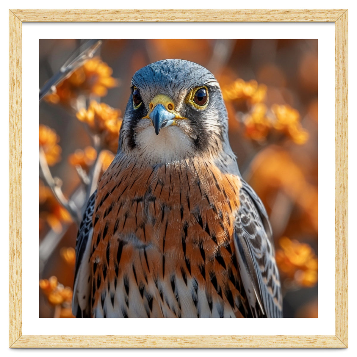 Close Up Of A Kestrel Bird Of Prey