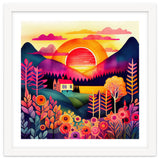 Folk Sunset Over Mountain Lake thumbnail