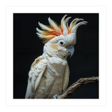 White Cockatoo Parrot Bird Perched On Branch (Print Only) thumbnail