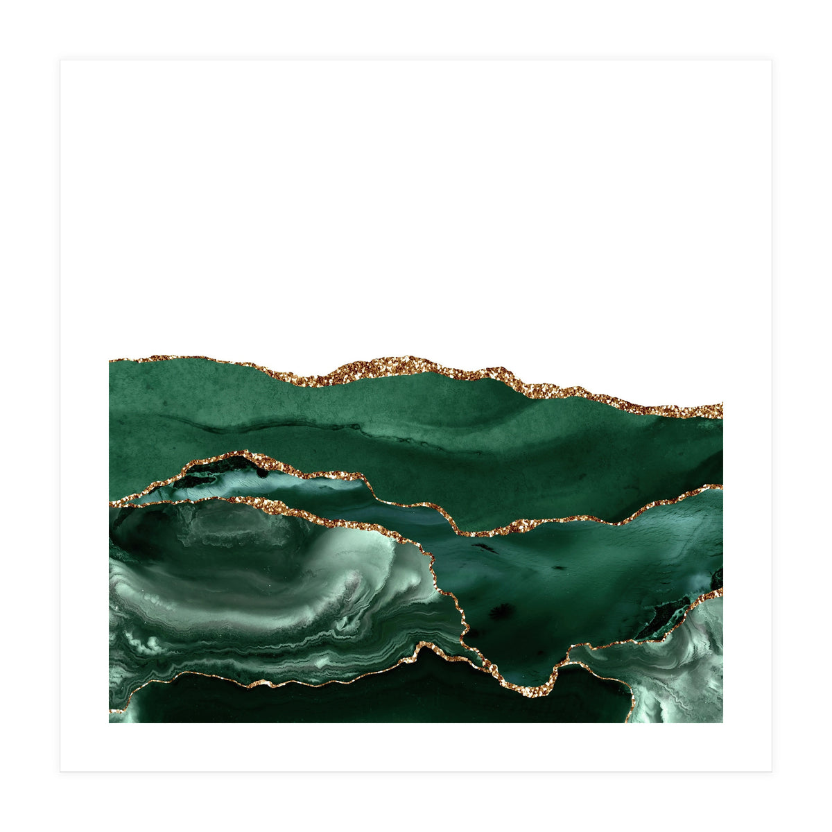 Emerald & Gold Agate Texture 05 (Print Only)