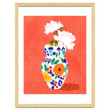 The Flowerpot, Floral Nature Watercolor Painting, Eclectic Bohemian Blossom Plants, Maximalism Contemporary Boho thumbnail
