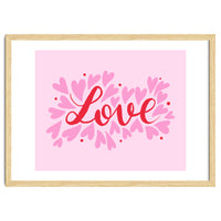 Love hearts - pink and red