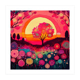 Folk Sunset Blossoming Tree (Print Only) thumbnail