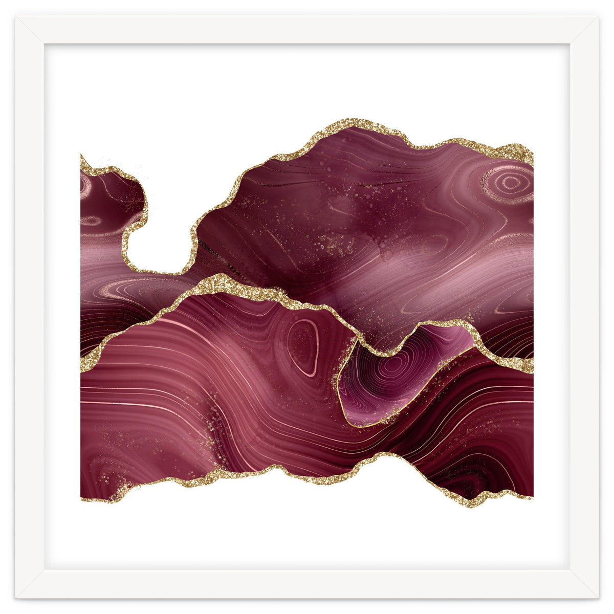 Burgundy & Gold Glitter Agate Texture 08