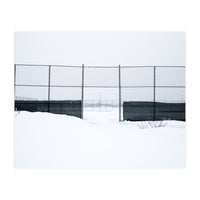 The entrance gate of the snow-covered baseball field (Print Only)