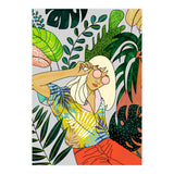 Spring Break, Tropical Bohemian Travel Line Art, Woman Fashion Palm Forest Jungle Watercolor Nature (Print Only) thumbnail