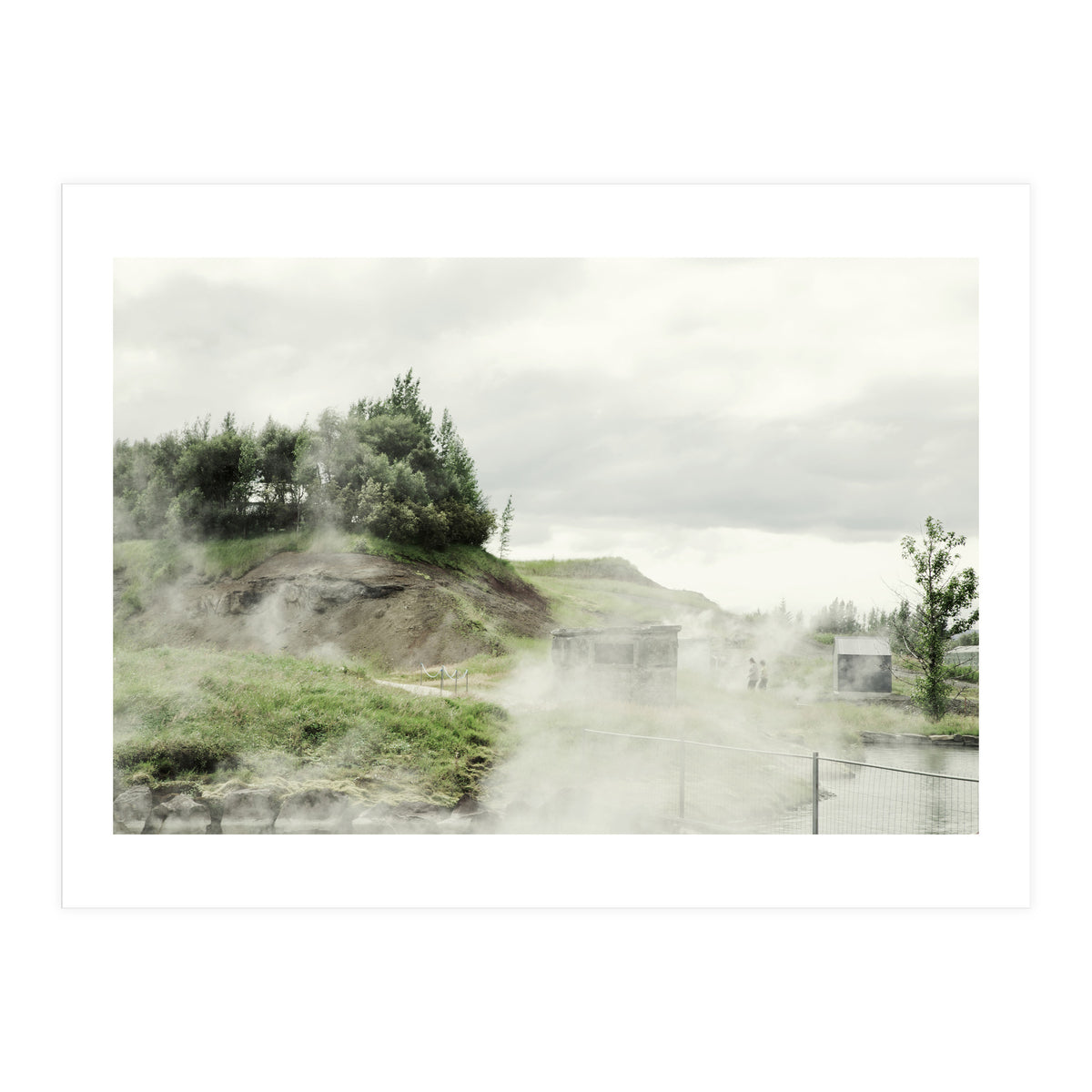 A natural hot spring landscape where steam rises - Iceland  (Print Only)